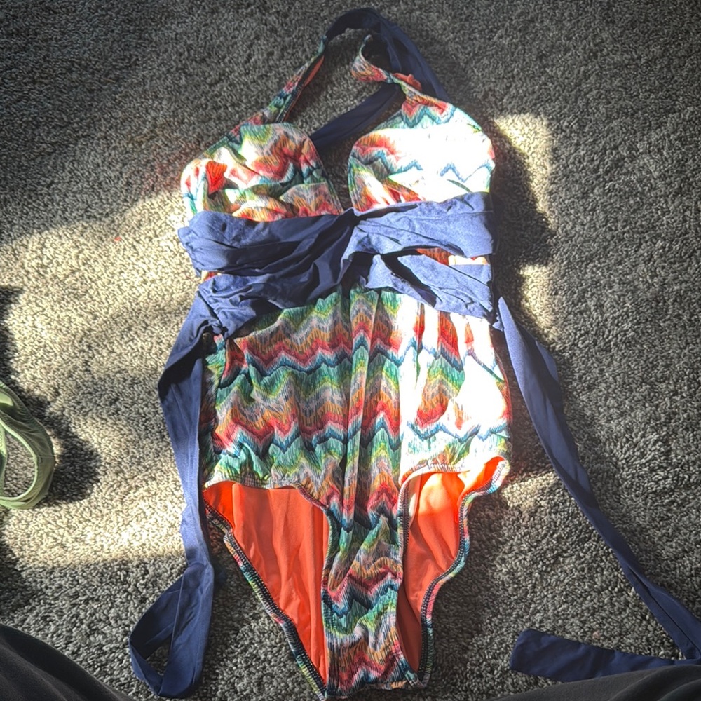 Athena Multicolor Zigzag One Piece Swimsuit